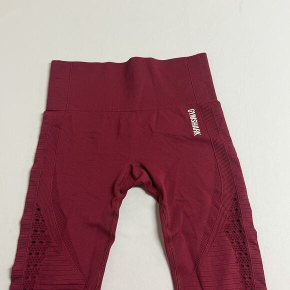 Gymshark Energy Seamless High Rise Perforated Leggings Burgundy Womens Small S - Picture 5 of 15